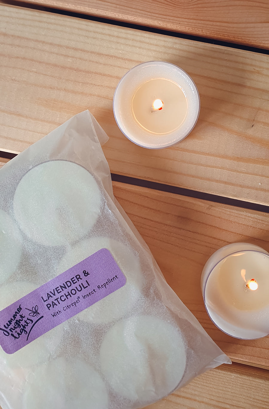Summer Night Lights: Lavender & Patchouli Insect Repellent Candle