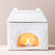 Load image into Gallery viewer, Intricate Ceramic House Wax Melt Burner with Open Windows