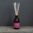 Load image into Gallery viewer, Midnight Cherry scent which features Black Cherry, golden ambers & frankinsense. Very sexy and made for the night time. Tom Ford Dupe. Berry beautiful. Hand poured soy derived diffuser made of natural ingredients. Perfect for summer time scenting. Room filling diffuser with 6 natural rattan reeds and comes in a beautoful presentation box, which features wild flowers and animals on it. Cottage core in its sttyle, it is perfect for nature lovers.