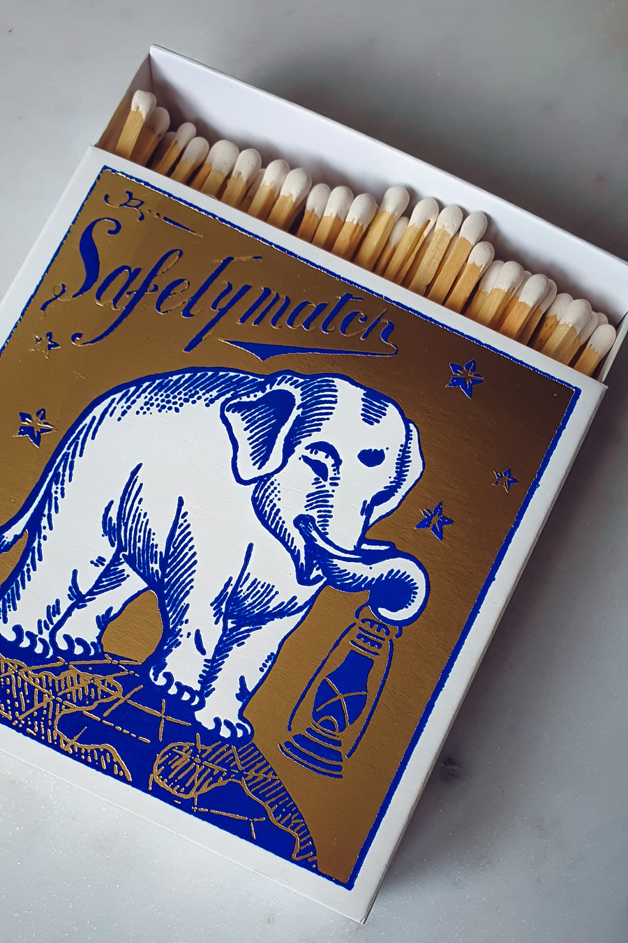 Golden Elephant Luxury Letterpress Match Box