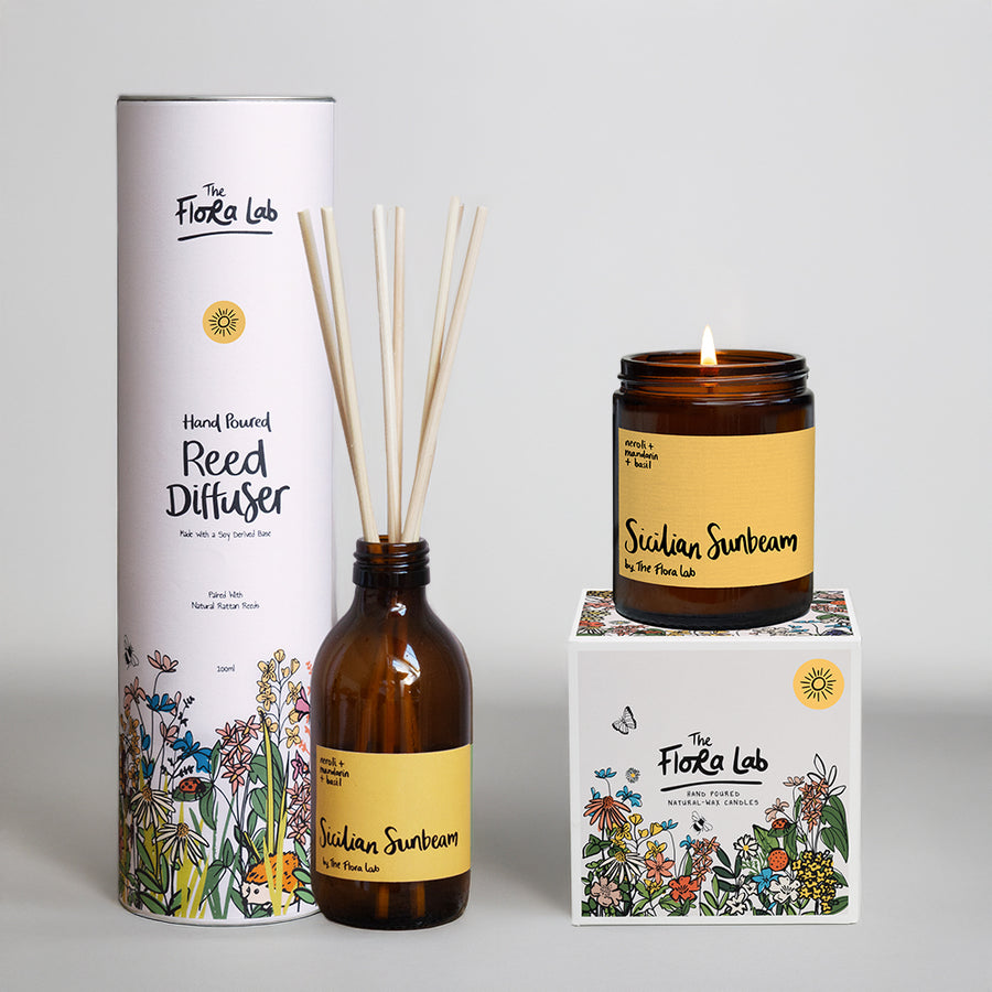 Sicilian Sunbeam Natural Wax Candle & Diffuser Bundle