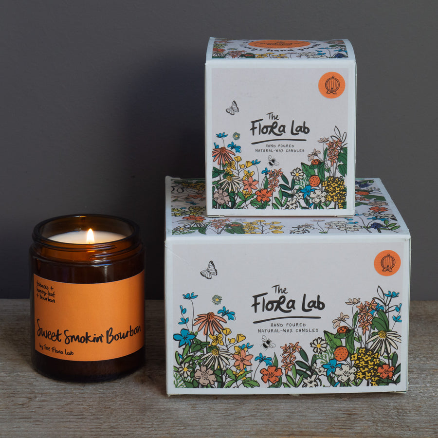 <b>Sweet Smokin' Bourbon Soy Wax Candle</b> <br> Tobacco + Honey Leaf + Bourbon
