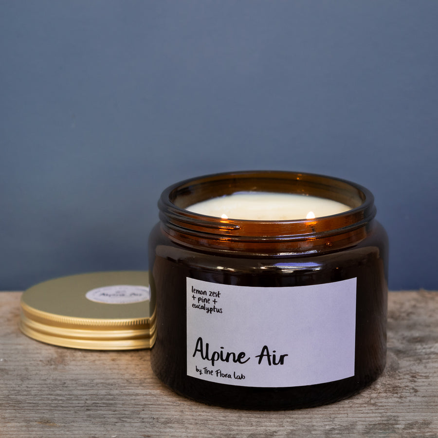 <b>Alpine Air Coconut & Rapeseed Wax Candle</b> <br> Lemon Zest + Pine + Eucalyptus