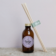 Load image into Gallery viewer, Darjeeling Delights Soy Derived Room Diffuser. Reed Diffuser - Darjeeling Delights. Darjeeling Delights Tea Rose Fragrance. Very romantic, featuring dried tea leaves, dusky tea rose and lemon. Fresh and rose based. Best selling scent, ideal for spring, summer. Hand poured soy derived diffuser made of natural ingredients. Perfect for summer time scenting. Room filling diffuser with 6 natural rattan reeds and comes in a beautoful presentation box, which features wild flowers and animals. Cottagecore theme

