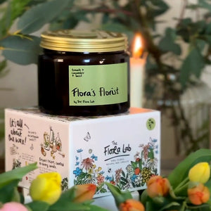 Flora's Florist Natural Candle Flora's Florist Green Based Candle. Candles that are great for spring summer. Spring summer candles. Green Tomato Candles. Salad smelling candles. Candles that smell like the outside. Green Candle Scents. Hand poured natural wax candles. Small Business Candles. Hand poured Natural- Wax candles. Candles that actually smell of something. natural candles.