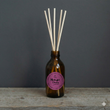 Load image into Gallery viewer, Midnight Cherry scent which features Black Cherry, golden ambers &amp; frankinsense. Very sexy and made for the night time. Tom Ford Dupe. Berry beautiful. Hand poured soy derived diffuser made of natural ingredients. Perfect for summer time scenting. Room filling diffuser with 6 natural rattan reeds and comes in a beautoful presentation box, which features wild flowers and animals on it. Cottage core in its sttyle, it is perfect for nature lovers. 
