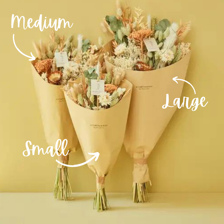 Dried Wild Flowers Bouquet: Apricot Tones