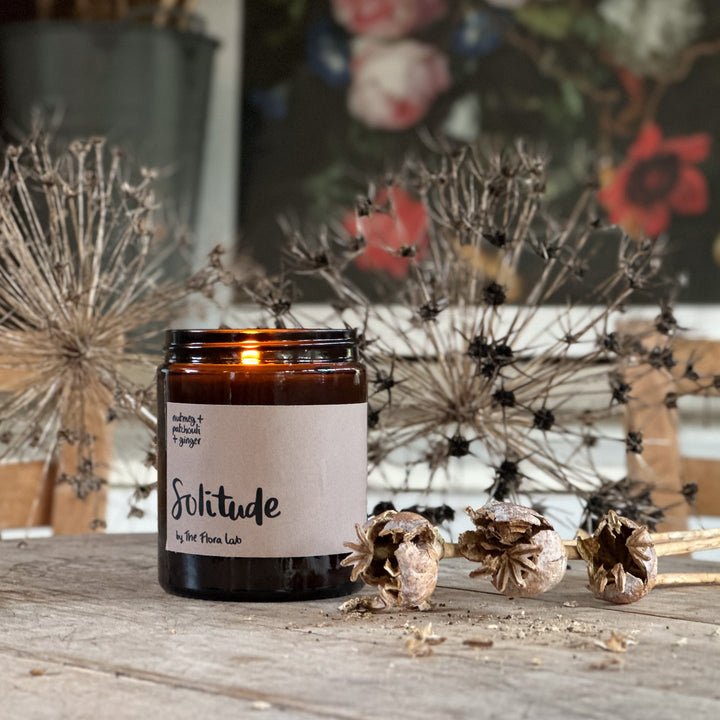 Solitude Scent. Winter Warmer. Fresh and spicy. Scented Candle UK.