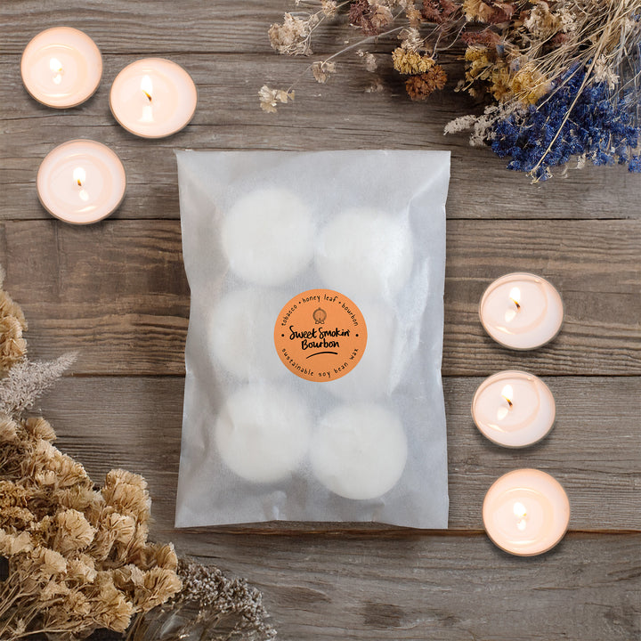 Sweet Smokin' Bourbon Scented Tea Light Candles