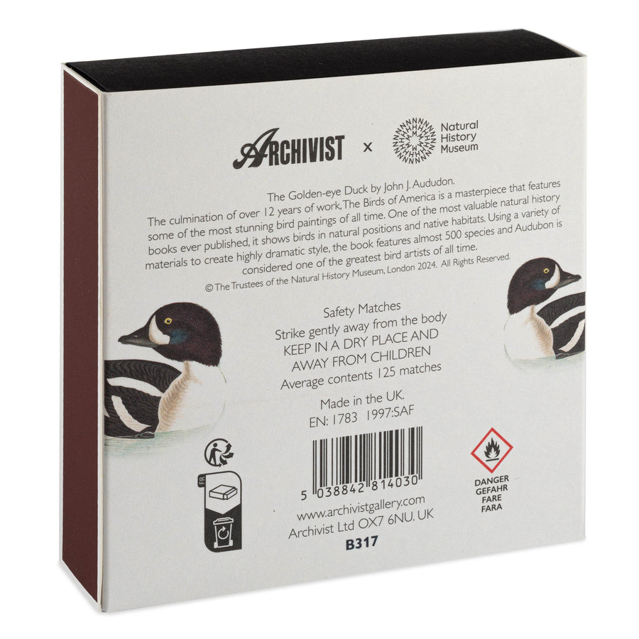 The Golden-eye Duck Natural History Museum Luxury Matches