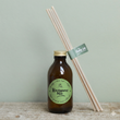 Load image into Gallery viewer, Reed Diffuser Masculine Scent. Reed Diffuser - Renaissance Man. Renaissance Man Botanical Wax Melt Bar. Perfect for summer. Manly scent.. Olive Leaf, Bergamot, Thyme. Mediteranian fragrance. Hand poured soy derived diffuser made of natural ingredients. Perfect for summer time scenting. Room filling diffuser with 6 natural rattan reeds and comes in a beautoful presentation box, which features wild flowers and animals on it. Cottage core in its sttyle, it is perfect for nature lovers. 
