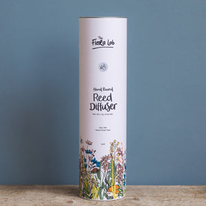 Alpine Air Reed Diffuser Set with Eucalyptus Fragrance. Hand poured soy derived diffuser made of natural ingredients. Perfect for summer time scenting. Room filling diffuser with 6 natural rattan reeds and comes in a beautoful presentation box, which features wild flowers and animals on it. Cottage core in its sttyle, it is perfect for nature lovers. 