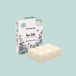 Load image into Gallery viewer, Sea salt wax melts in a compostable botanical gift box, an ocean-scented plant-based wax melt bar by The Flora Lab
