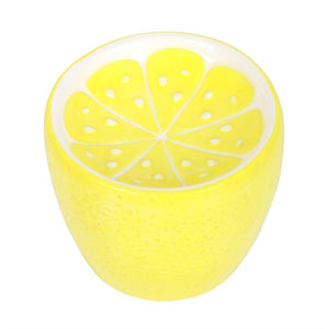 Yellow Lemon Wax Melt Burner. Perfect for burning wax melts and wax melt tarts. Lid off  