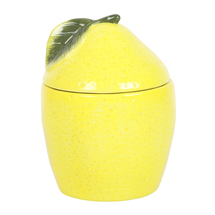 Yellow Lemon Wax Melt Burner. Perfect for burning wax melts and wax melt tarts. Elegant ceramic wax melt burner paired with our handcrafted botanical wax melts and tealights. Stylish home fragrance solution designed for long-lasting and strong scent release. Premium quality ceramic burner with stars cut out to let the light shine through. Best paired with plant based natural wax tealights and soy wax melts from The Flora Lab. Yellow wax melt warmer 