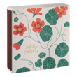 Load image into Gallery viewer, nasturtium match box with little pads and a safety match strpe on the side. Gold writing saying safety matches adorns the front. 
