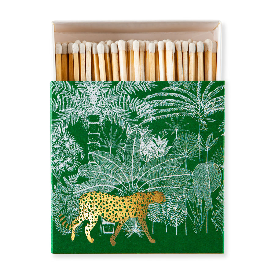 Green Cheetah Luxury Letterpress Match Box