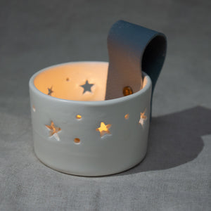 Starry Night Tea Light Holder | Hand made ceramics by Katie Bentley