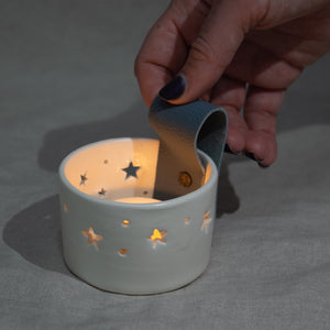 Starry Night Tea Light Holder | Hand made ceramics by Katie Bentley