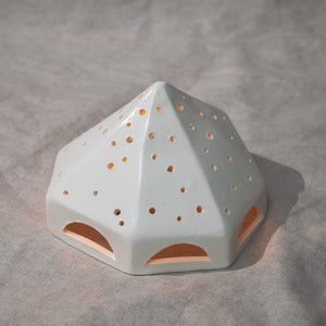 Close-up of Bell Tent Ceramic Tea Light Holder