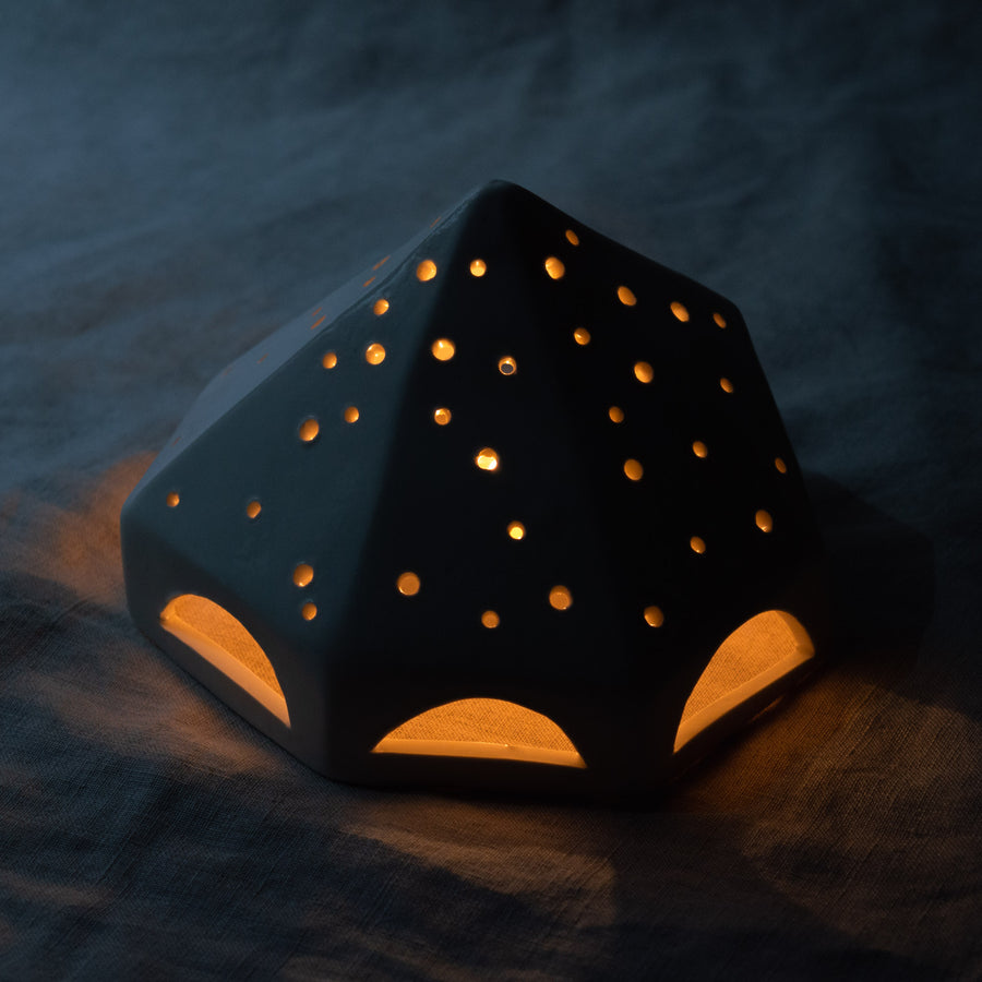 Bell Tent Tea Light Holder with Intricate Design by Katie Bentley