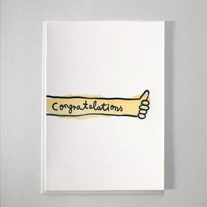 Congratulations Thumbs Up Letterpress Greeting Card