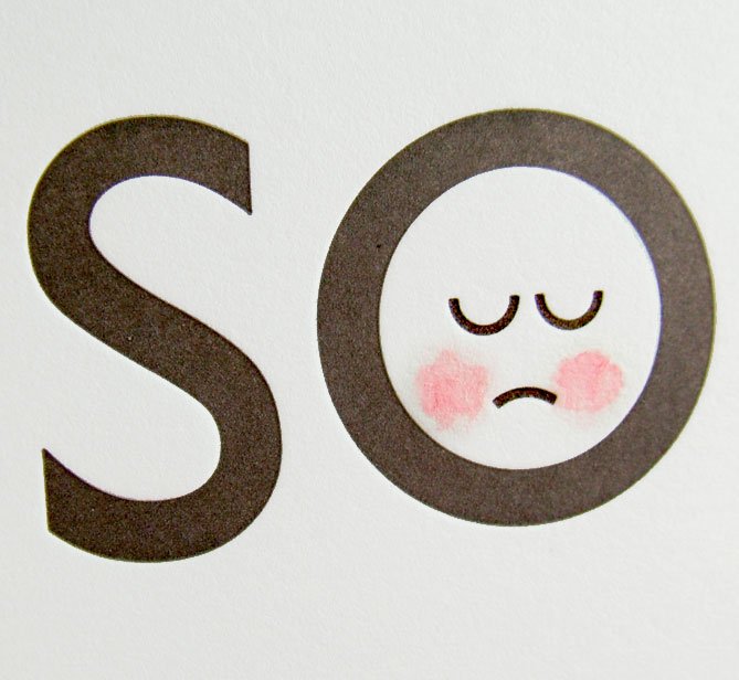 Sorry Letterpress Greeting Card